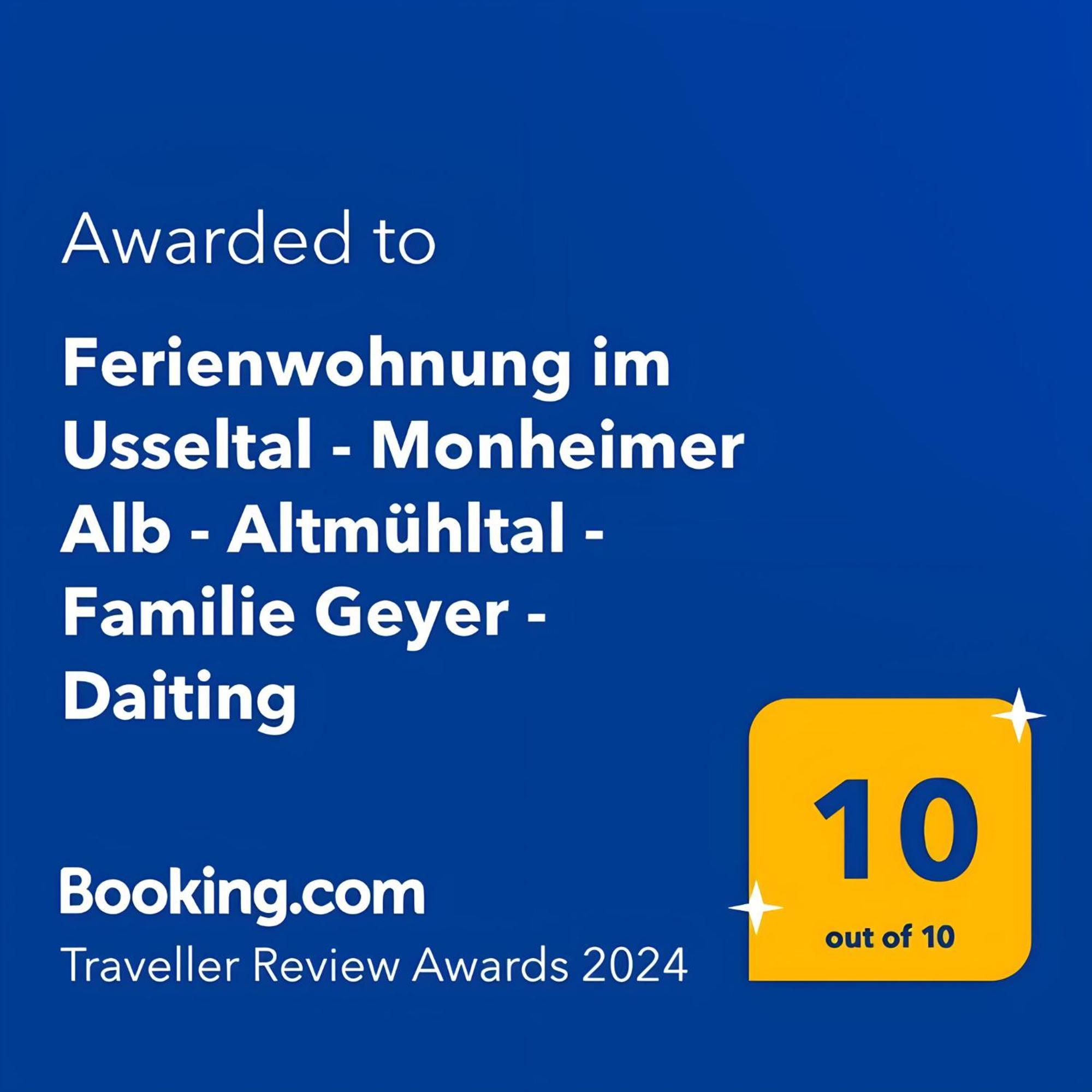 Ferienwohnung Im Usseltal - Zirben Spa - Monheimer Alb - Altmuehltal - Familie Geyer Daiting Monheim  Extérieur photo